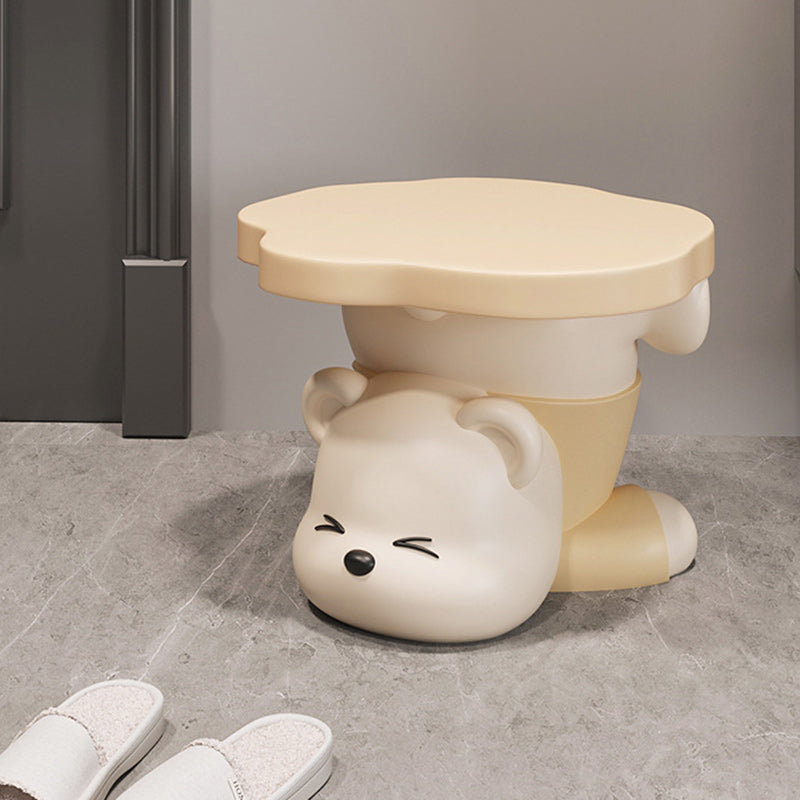 Contemporary Creative Bear Resin Footstool Backless Armless For Living Room