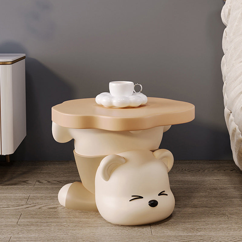 Contemporary Creative Bear Resin Footstool Backless Armless For Living Room