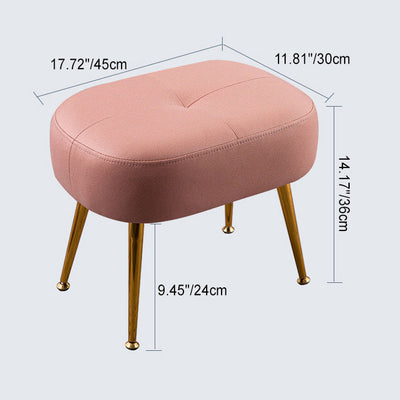 Contemporary Nordic Rectangle Technology Fabric Steel Footstool Backless Armless For Living Room