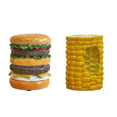 Contemporary Creative Hamburger Corn Footstool Backless Armless For Living Room