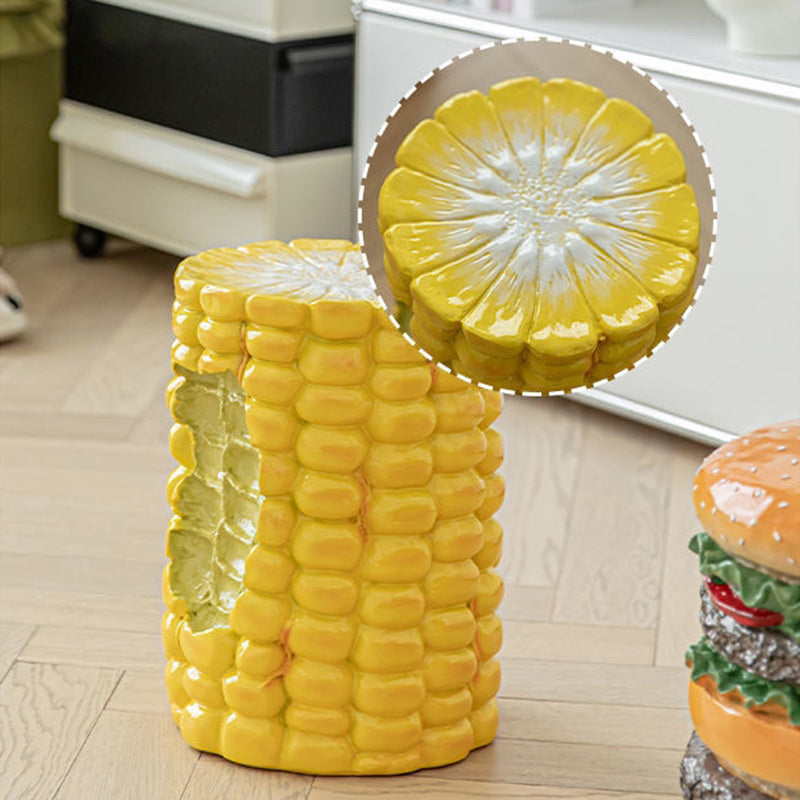 Contemporary Creative Hamburger Corn Footstool Backless Armless For Living Room