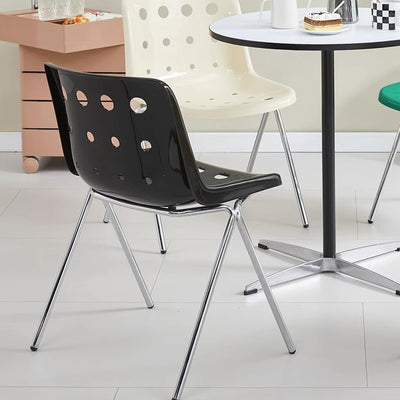 Contemporary Creative Macarons Hole PP Iron Dining Chair Backrest Armless For Dining Room