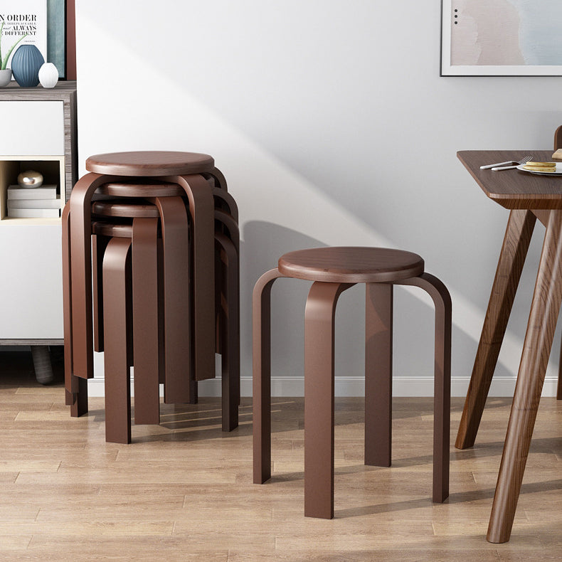 Contemporary Simplicity Density Board Solid Wood Dining Chair Backless Armless For Dining Room