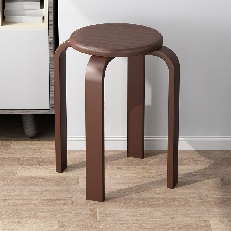 Contemporary Simplicity Density Board Solid Wood Dining Chair Backless Armless For Dining Room