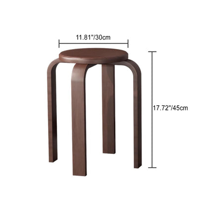 Contemporary Simplicity Density Board Solid Wood Dining Chair Backless Armless For Dining Room