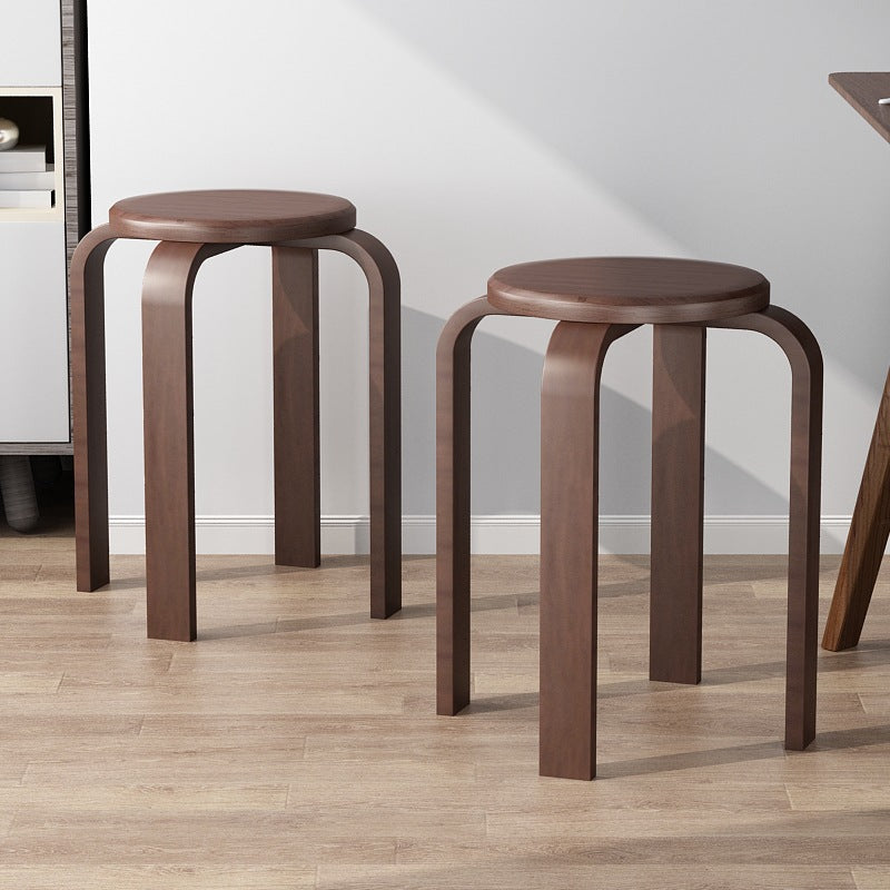 Contemporary Simplicity Density Board Solid Wood Dining Chair Backless Armless For Dining Room