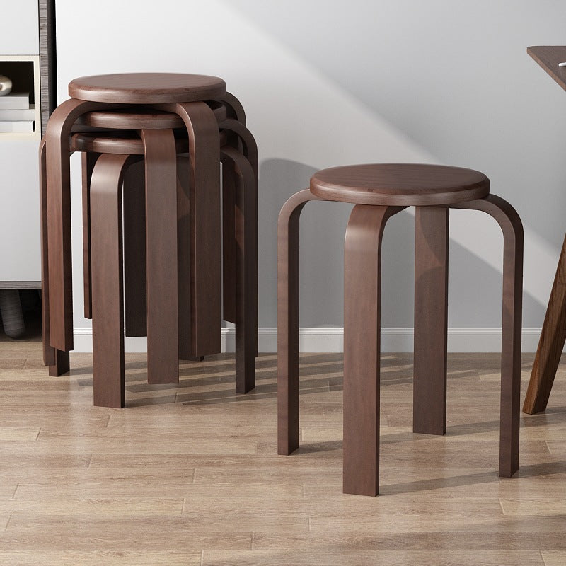 Contemporary Simplicity Density Board Solid Wood Dining Chair Backless Armless For Dining Room