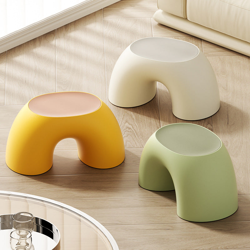 Contemporary Creative PP Rainbow Shape Macarons Footstool Backless Armless For Living Room