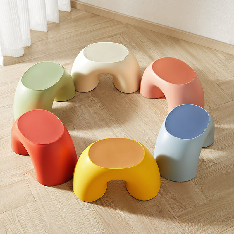 Contemporary Creative PP Rainbow Shape Macarons Footstool Backless Armless For Living Room