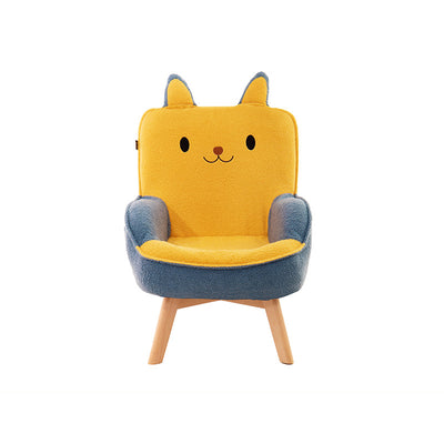 Contemporary Creative Cartoon Embroidery Velvet Solid Wood Children Sofa Backrest Armrest For Living Room