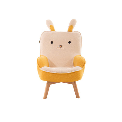 Contemporary Creative Cartoon Embroidery Velvet Solid Wood Children Sofa Backrest Armrest For Living Room