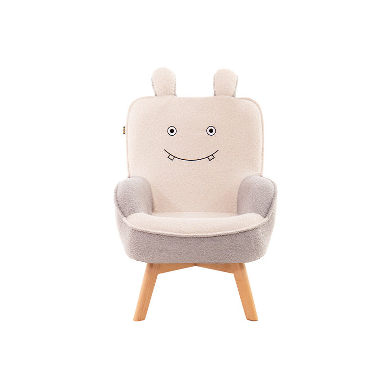 Contemporary Creative Cartoon Embroidery Velvet Solid Wood Children Sofa Backrest Armrest For Living Room