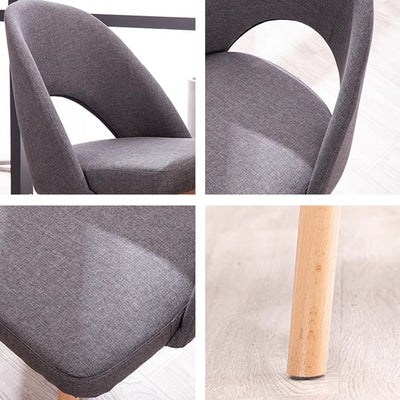 Modern Simplicity Cotton Leather Solid Wood Dining Chair Backrest Armless For Dining Room