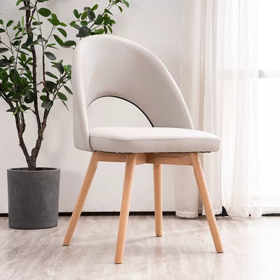 Modern Simplicity Cotton Leather Solid Wood Dining Chair Backrest Armless For Dining Room