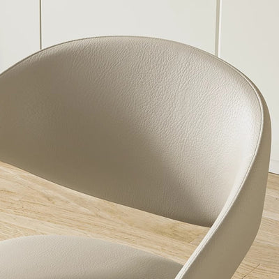 Chaise de salle à manger en cuir simplicité moderne en acier au carbone avec dossier et accoudoirs 