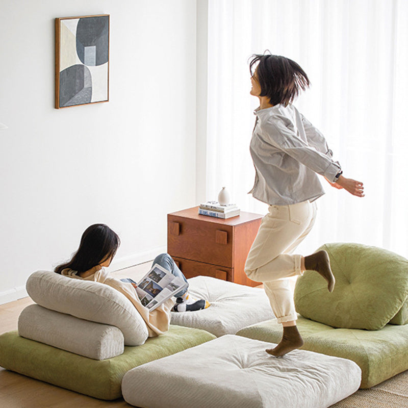 Traditionelles japanisches Kord-Samt-Schwamm-Puppen-Baumwoll-Sofa-Rückenkissen ohne Armlehnen für das Wohnzimmer 