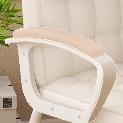 Silla de Escritorio de Hierro de Cuero de Simplicidad Moderna con Respaldo y Reposabrazos para Oficina en Casa 