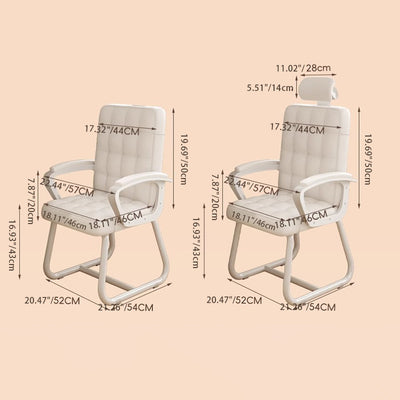 Silla de Escritorio de Hierro de Cuero de Simplicidad Moderna con Respaldo y Reposabrazos para Oficina en Casa 