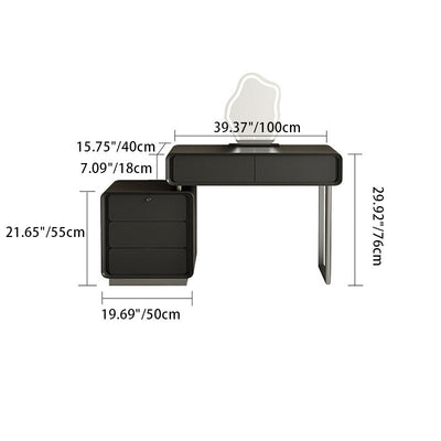 Moderner minimalistischer rechteckiger Schminktisch aus Eisen und Holz mit 5 Schubladen für das Schlafzimmer 