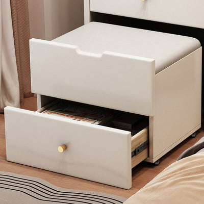 Modern Simplicity Leather Wood Makeup Vanity 2 - Drawer For Bedroom