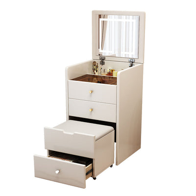 Modern Simplicity Leather Wood Makeup Vanity 2 - Drawer For Bedroom