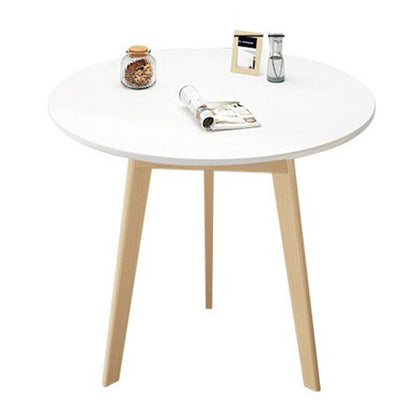 Modern Minimalist Round Density Fiberboard Wood Coffee Table 3 - Leg For Living Room