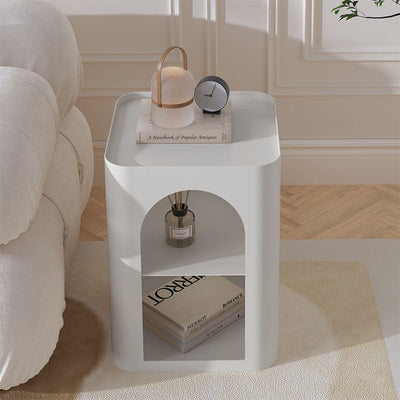 Modern Minimalist Medium Density Fiberboard Side Table 2 - Tier For Living Room