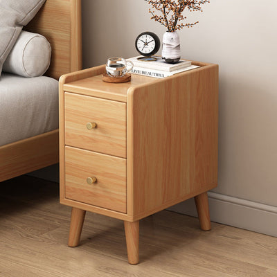 Contemporary Retro Cube Square Medium Density Fiberboard Nightstand 2 - Drawer For Bedroom