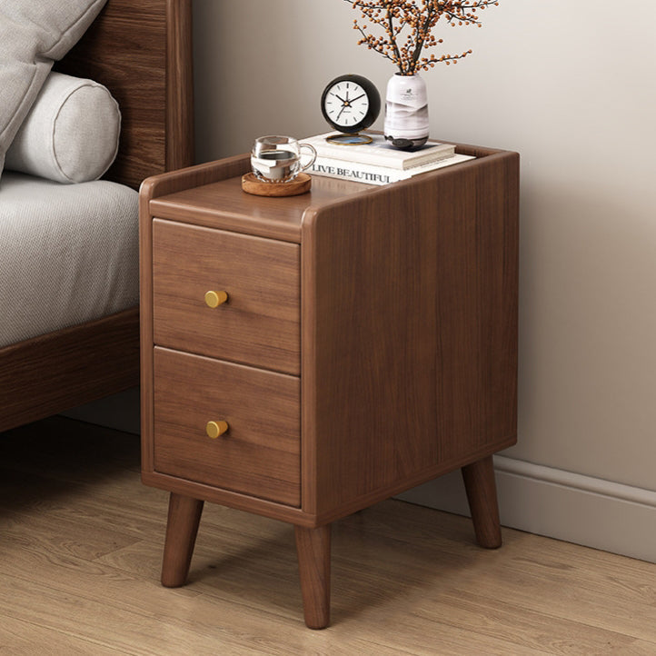 Contemporary Retro Cube Square Medium Density Fiberboard Nightstand 2 - Drawer For Bedroom