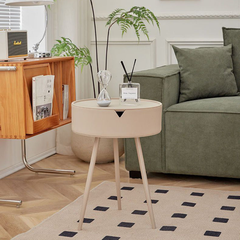 Modern Simplicity Round PP Stainless Steel Side Table 3 - Leg For Living Room