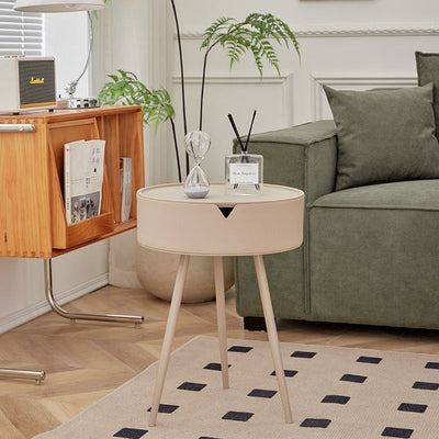 Modern Simplicity Round PP Stainless Steel Side Table 3 - Leg For Living Room