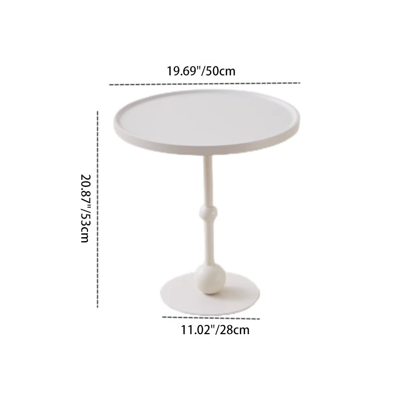 Modern Simplicity Round Glass Iron Stainless Steel Side Table 1 - Tray For Living Room