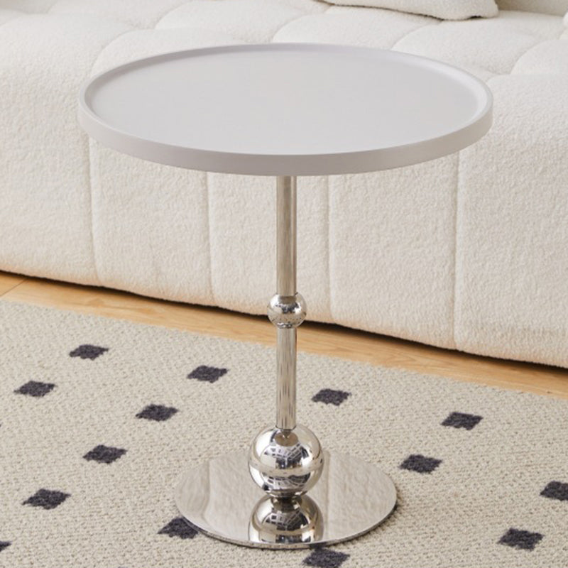 Modern Simplicity Round Glass Iron Stainless Steel Side Table 1 - Tray For Living Room