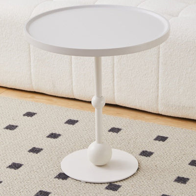 Modern Simplicity Round Glass Iron Stainless Steel Side Table 1 - Tray For Living Room