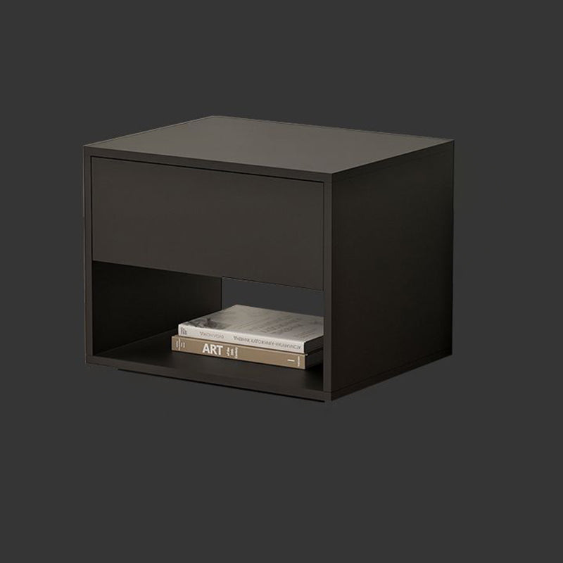 Modern Minimalist Cubic Square Medium Density Fiberboard Nightstand 1 - Drawer For Bedroom