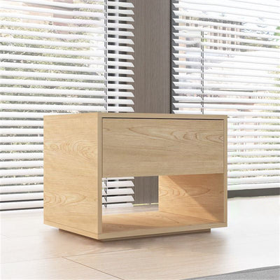 Modern Minimalist Cubic Square Medium Density Fiberboard Nightstand 1 - Drawer For Bedroom