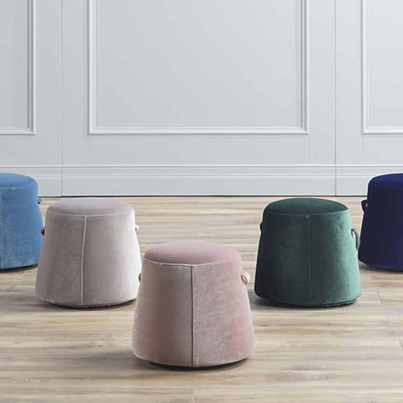 Modern Simplicity Round Square Fabric Sponge Footstool For Living Room