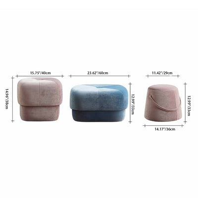 Modern Simplicity Round Square Fabric Sponge Footstool For Living Room