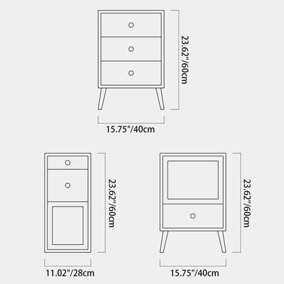 Contemporary Simplicity Rectangular Cube Rubber Wood Pine Side Table For Living Room