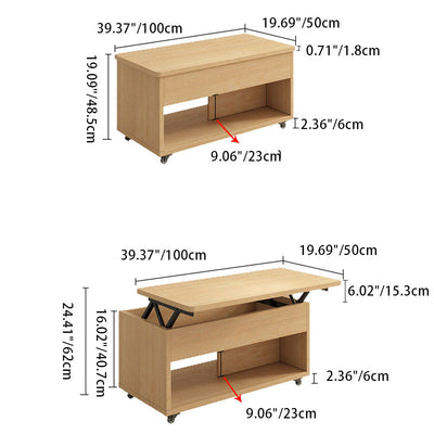 Modern Minimalist Rectangle Medium Density Fiberboard Hardware Coffee Table 3 - Tier For Living Room