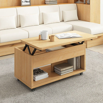 Modern Minimalist Rectangle Medium Density Fiberboard Hardware Coffee Table 3 - Tier For Living Room