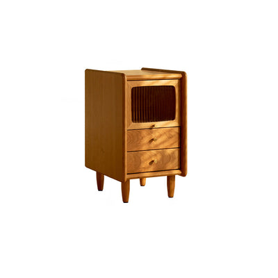 Contemporary Retro Cherry Wood Nightstand 1 - Cabinet For Bedroom