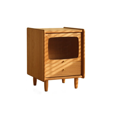 Contemporary Retro Cherry Wood Nightstand 1 - Cabinet For Bedroom