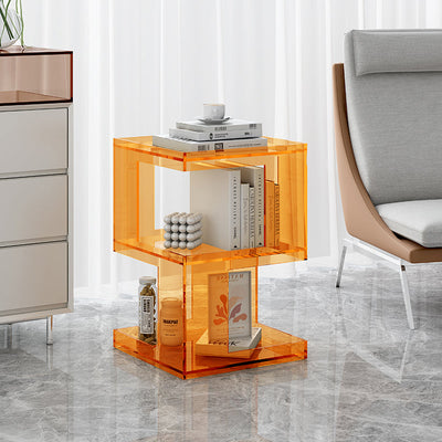 Contemporary Nordic Geometry Acrylic Side Table 3 - Tier For Living Room