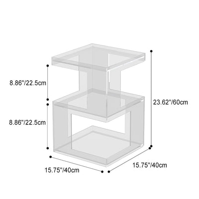 Contemporary Nordic Geometry Acrylic Side Table 3 - Tier For Living Room