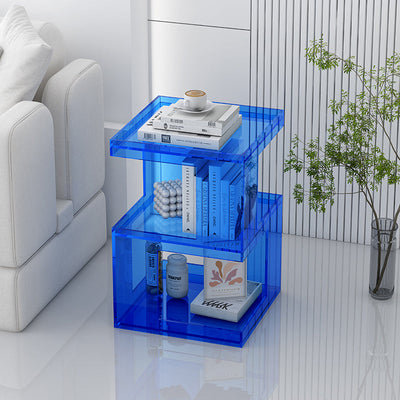 Contemporary Nordic Geometry Acrylic Side Table 3 - Tier For Living Room