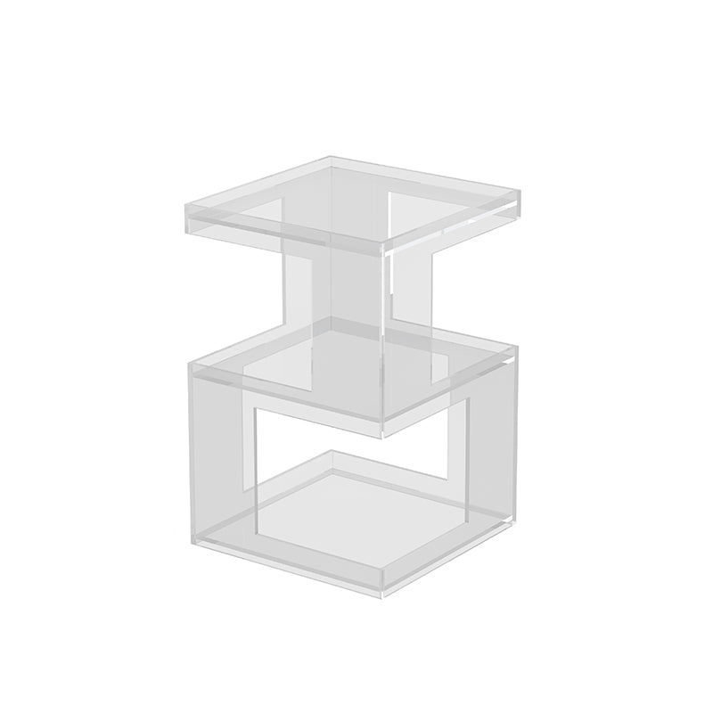 Contemporary Nordic Geometry Acrylic Side Table 3 - Tier For Living Room