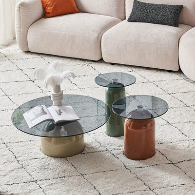 Contemporary Creative Glass Carbon Steel Coffee Table 1 - Tier For Living Room