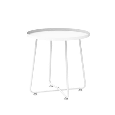 Table d'appoint ronde minimaliste moderne en acier plein 1 - Plateau pour salon 