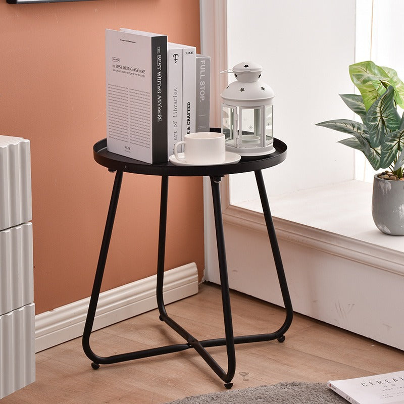 Modern Minimalist Round Full Steel Side Table 1 - Tray For Living Room